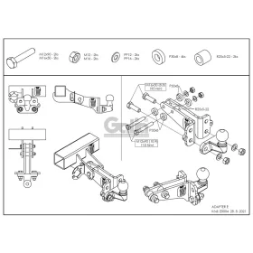   adapter címről fix (I) / vízszintesen (C) rendszer -> csavarral rögzített