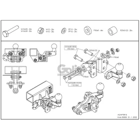   adapter címről fix (I) /vízszintesen (C) rendszer -> csavarral rögzített